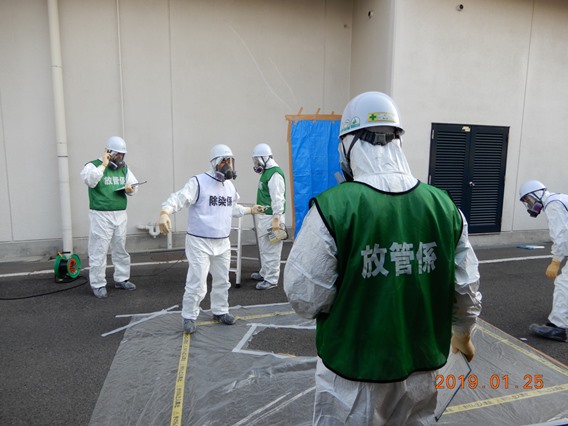 【汚染拡大防止訓練】飛散した核燃料物質の汚染拡大防止活動